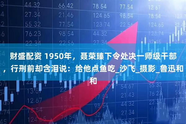 财盛配资 1950年，聂荣臻下令处决一师级干部，行刑前却含泪说：给他点鱼吃_沙飞_摄影_鲁迅和